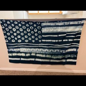 Urban Outfitters Graham Keegan Shibori Blue/Teal Flag Tapestry